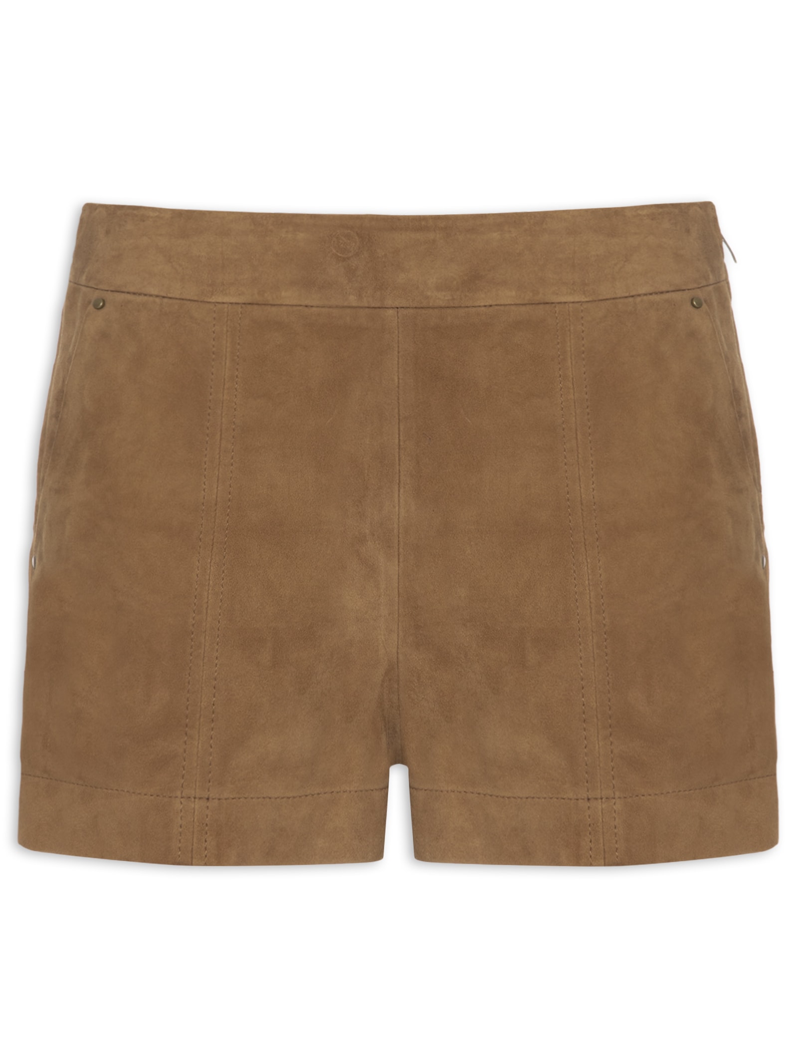 Short Feminino Chamois Marrom Maria Filó