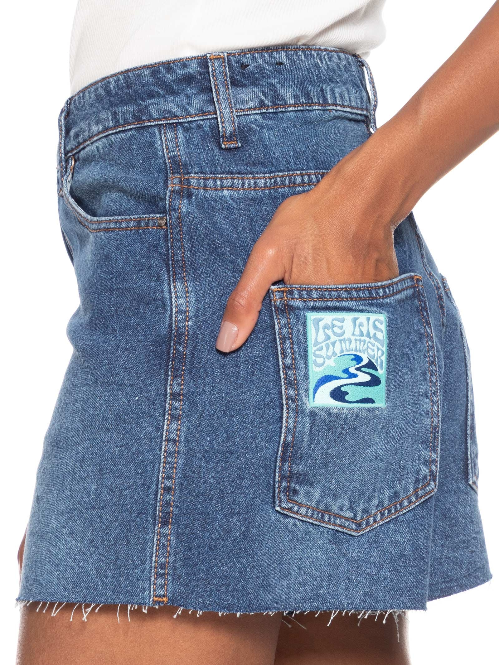 Short Feminino Cibele Patch Azul Le Lis