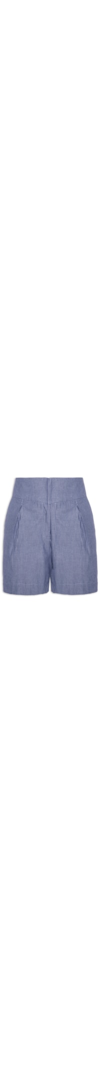 Short Feminino Cintura Alta Botões - Azul