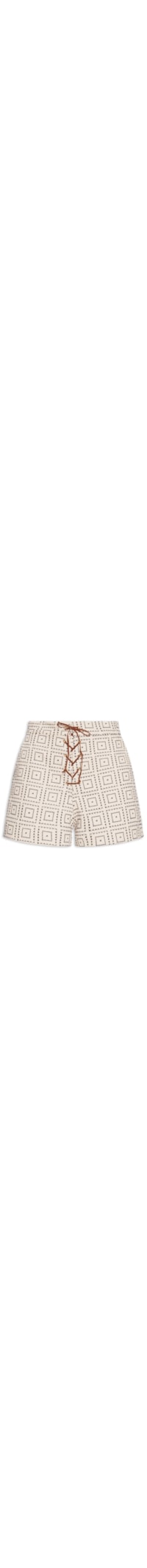 Short Feminino Cintura Alta Com Amarração - Off White