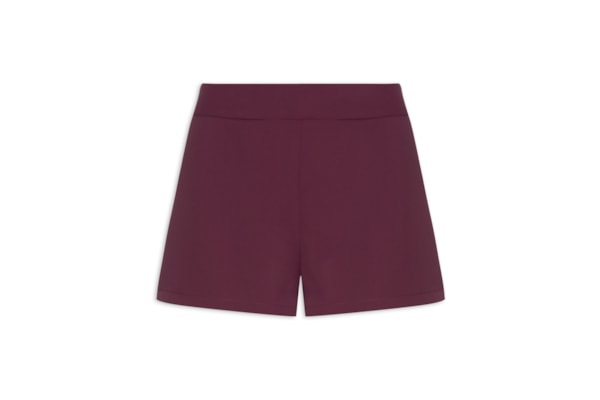 Short Feminino Cintura Alta em Alfaiataria - Vinho