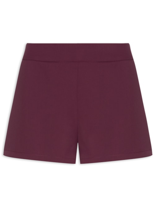 Short Feminino Cintura Alta em Alfaiataria – Vinho