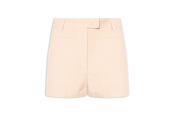 Short Feminino Cintura Alta Em Crepe - Bege