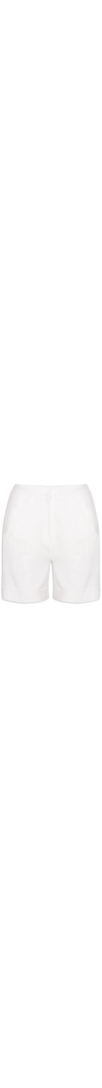 Short Feminino Cintura Alta Em Linho Misto - Off White