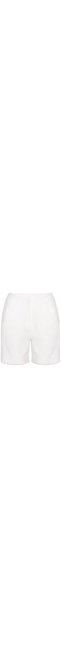 Short Feminino Cintura Alta Em Linho Misto - Off White