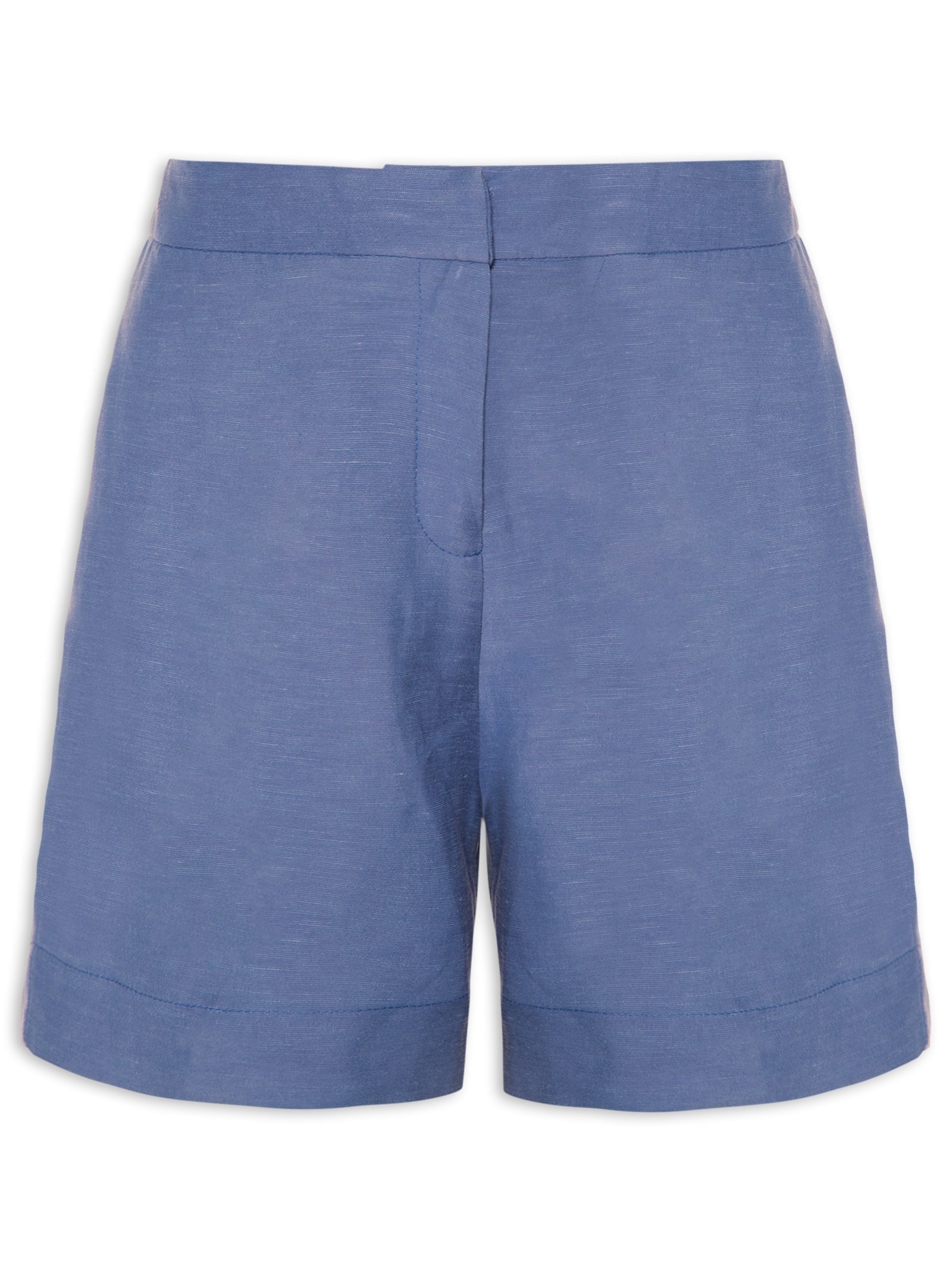 Short Feminino Cintura Alta Linho Azul '2Essential