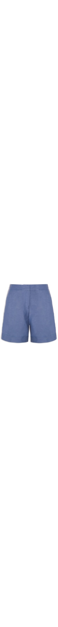 Short Feminino Cintura Alta Linho - Azul