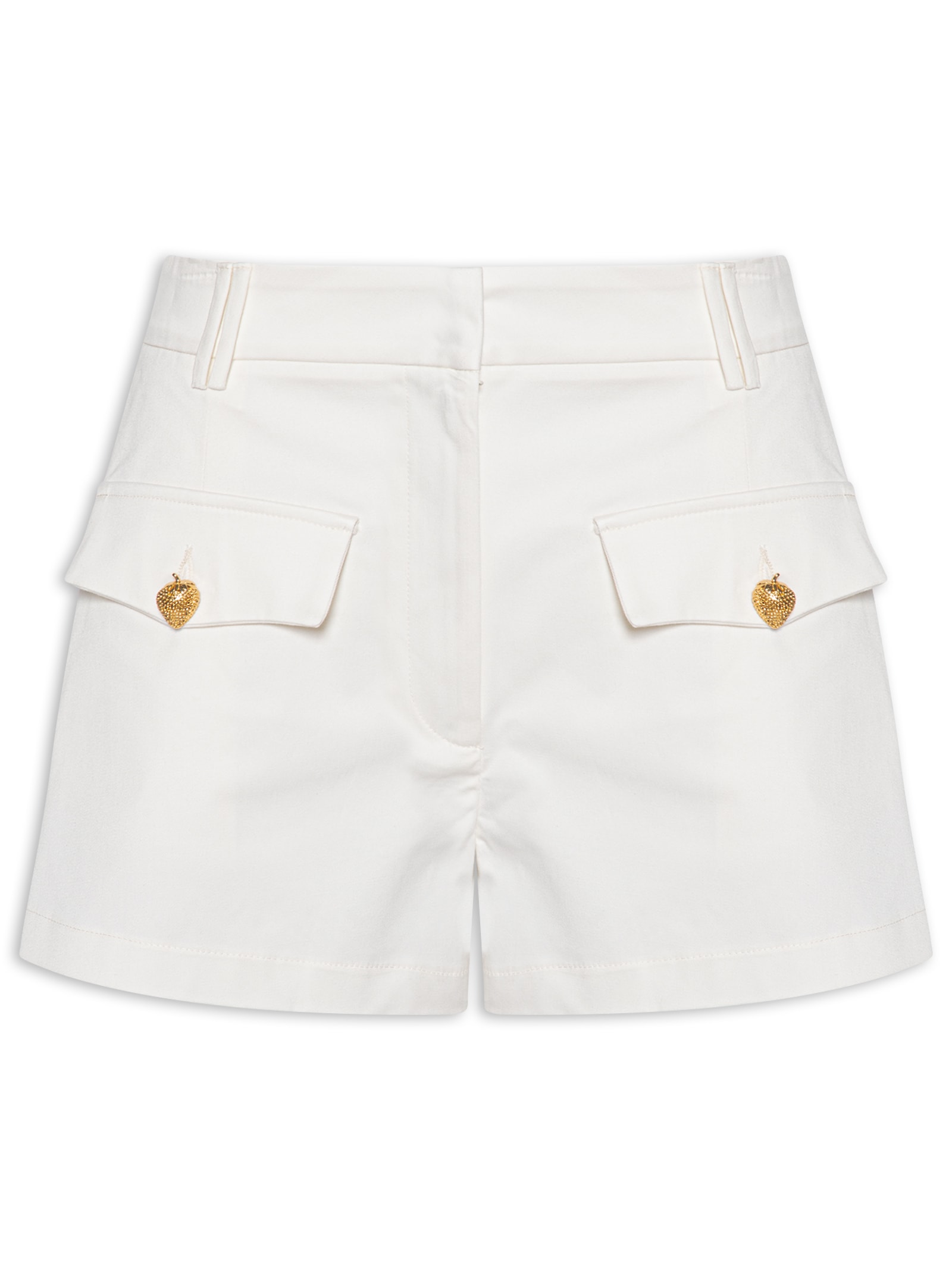 Short Feminino Cintura Média de Sarja Branco Lança Perfume