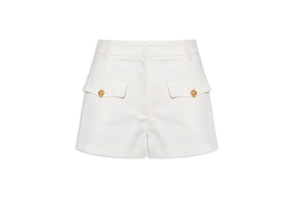 Short Feminino Cintura Média de Sarja - Branco