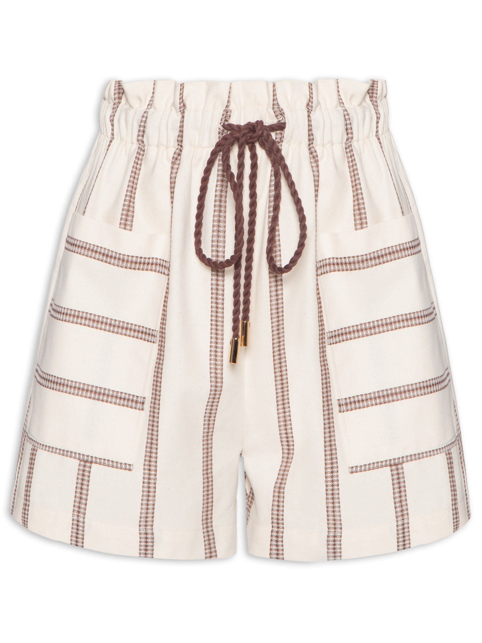 Short Feminino Clouchard Cintura Alta Branco Lança Perfume