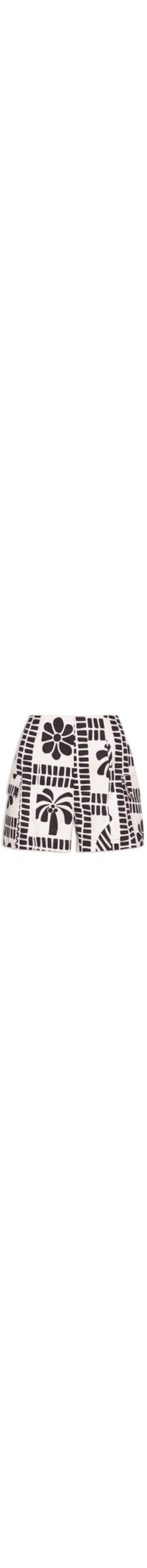 Short Feminino Com Bolso Lateral Estampado - Off White