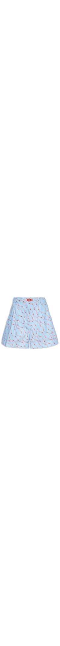 Short Feminino Com Cinto Estampa Nadadoras - Azul