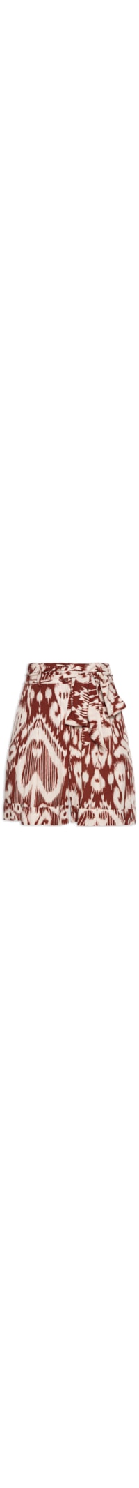 Short Feminino Com Cinto Estampa Summer Ikat - Vermelho