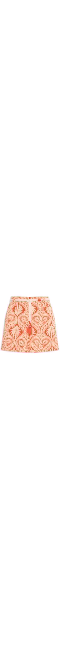 Short Feminino Com Cinto Estampa Verano Beta - Vermelho