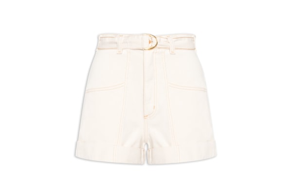 Short Feminino Com Cinto - Off White