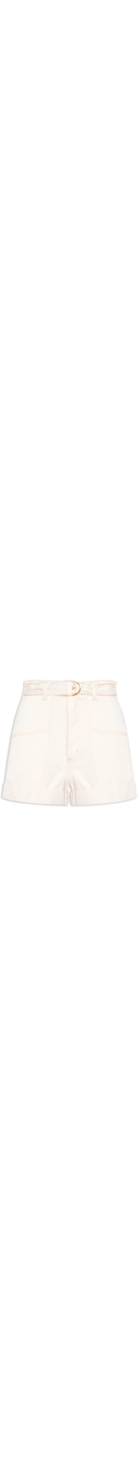 Short Feminino Com Cinto - Off White