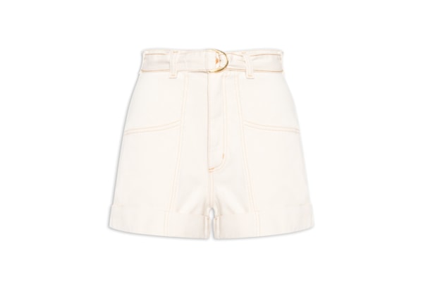 Short Feminino Com Cinto - Off White