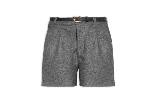 Short Feminino Com Cinto Removível - Cinza