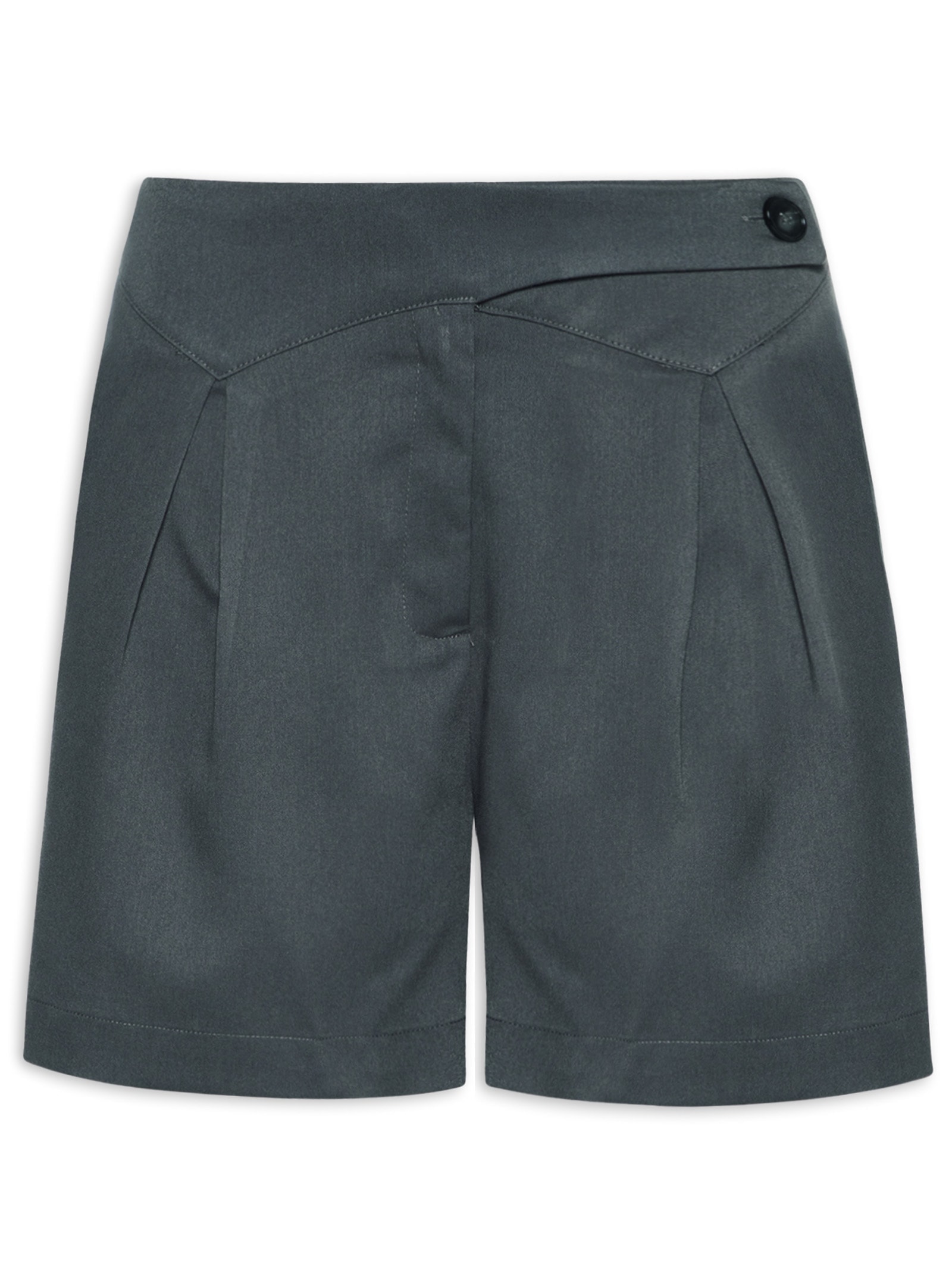 Short Feminino Com Cós Assimétrico Cinza Market 33