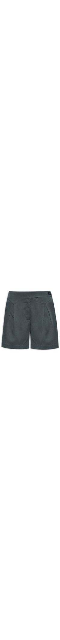 Short Feminino Com Cós Assimétrico - Cinza