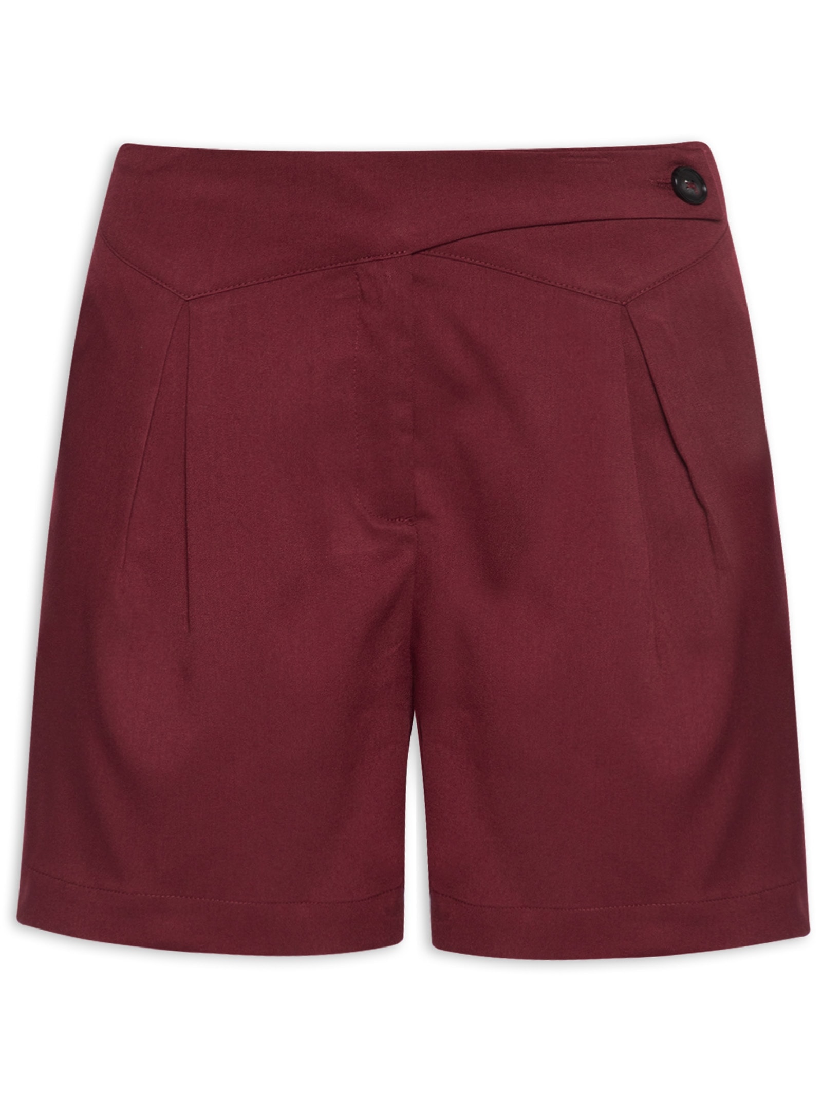 Short Feminino Com Cós Assimétrico Vermelho Market 33