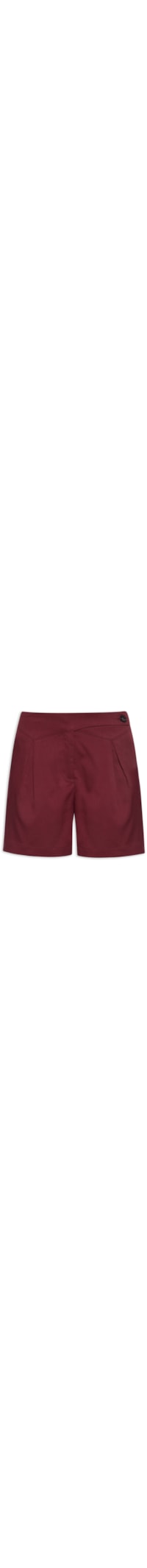 Short Feminino Com Cós Assimétrico - Vermelho