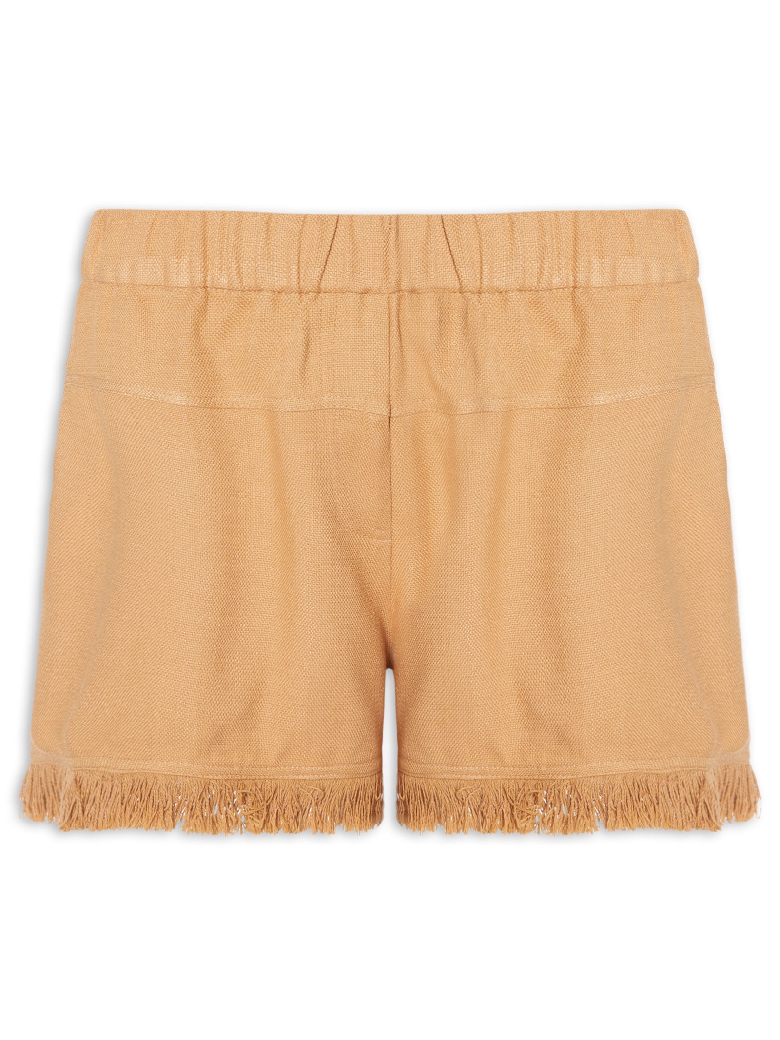 Short Feminino Com Franja Bege Dress To