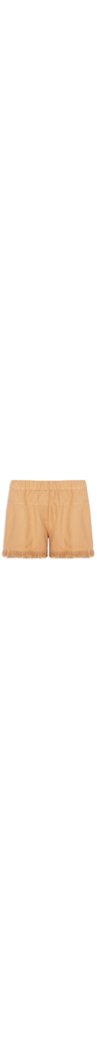Short Feminino Com Franja - Bege