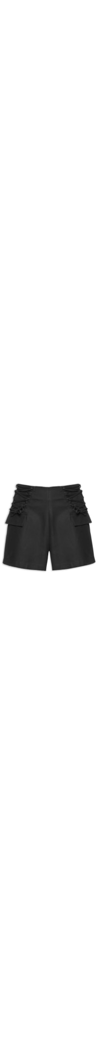 Short Feminino Com Lace Up Lateral - Preto