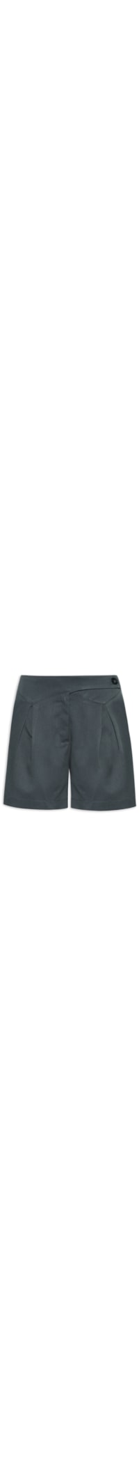 Short Feminino Com Pala Assimétrica - Cinza