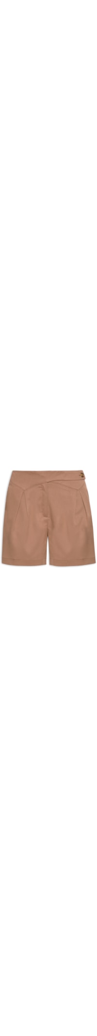 Short Feminino Com Pala Assimétrica - Marrom