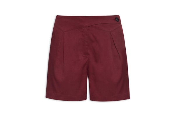 Short Feminino Com Pala Assimétrica - Vermelho