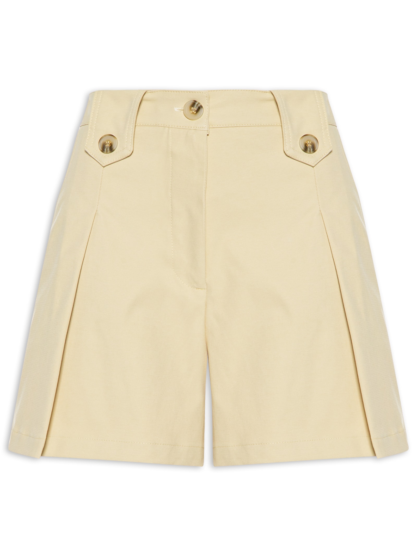 Short Feminino Com Pregas Bege '2Essential
