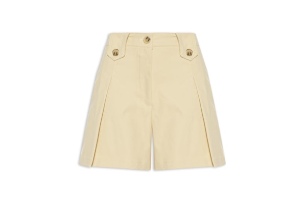 Short Feminino Com Pregas - Bege