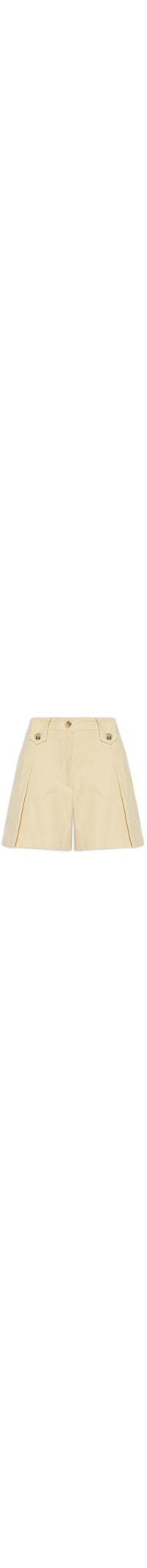 Short Feminino Com Pregas - Bege