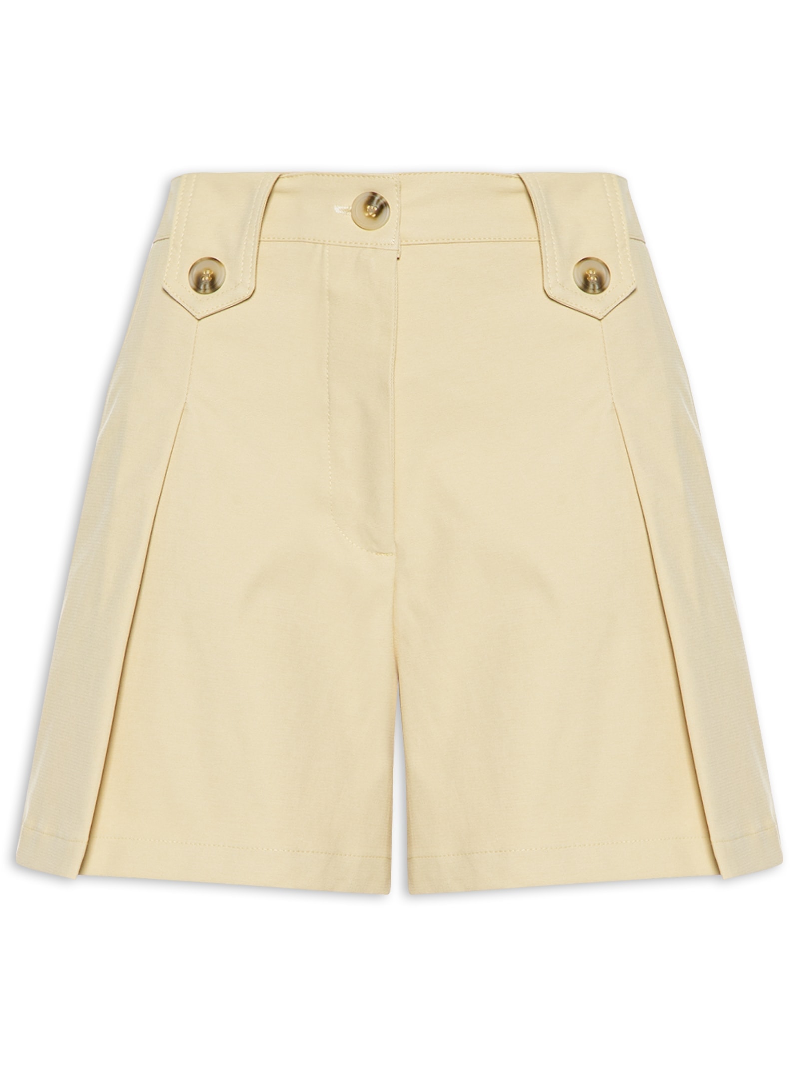 Short Feminino Com Pregas Bege '2Essential