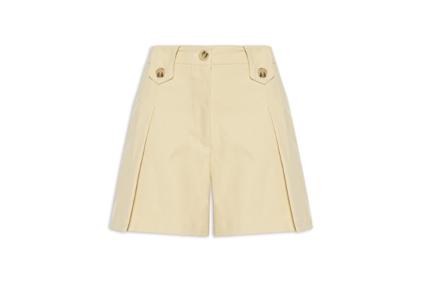 Short Feminino Com Pregas - Bege