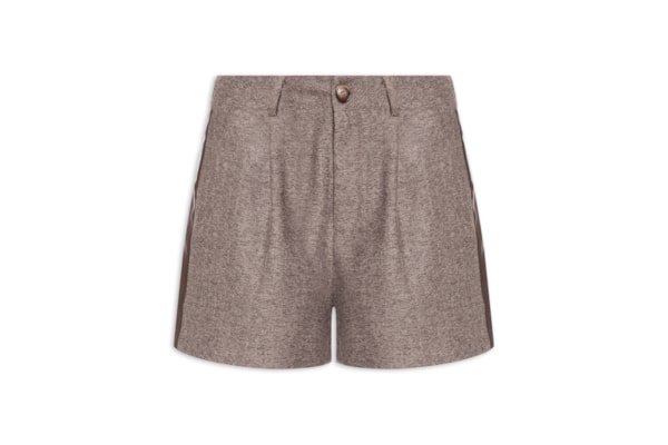 Short Feminino Com Pregas - Marrom