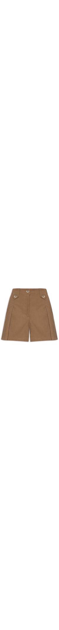 Short Feminino Com Pregas - Marrom