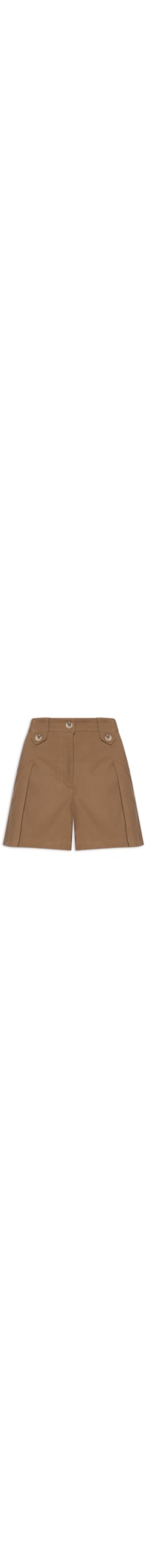 Short Feminino Com Pregas - Marrom