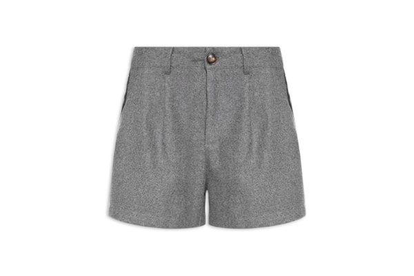 Short Feminino Com Pregas - Preto