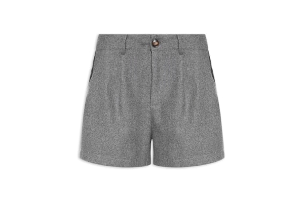 Short Feminino Com Pregas - Preto