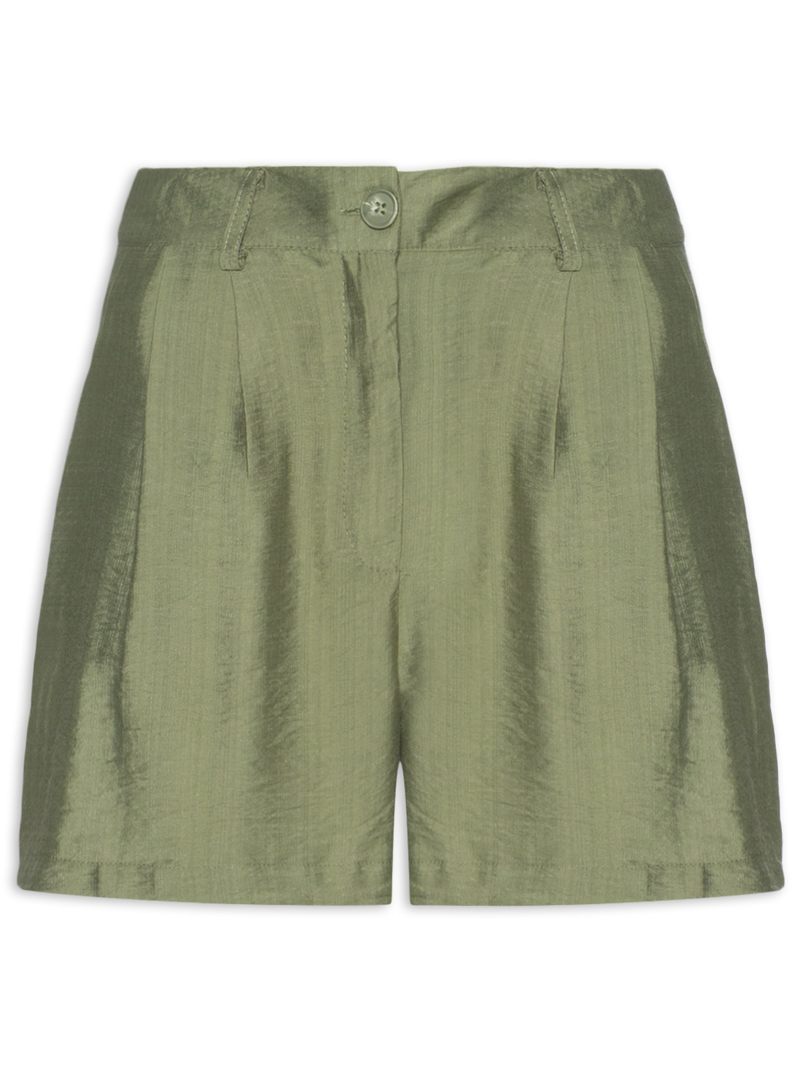 Short Feminino Com Pregas Verde Market 33