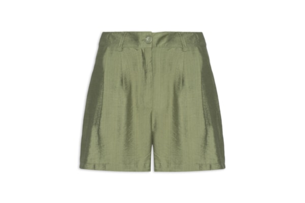 Short Feminino Com Pregas - Verde