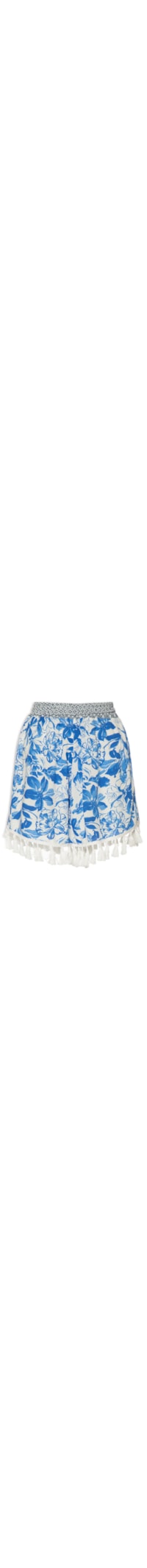 Short Feminino Com Tassel - Azul