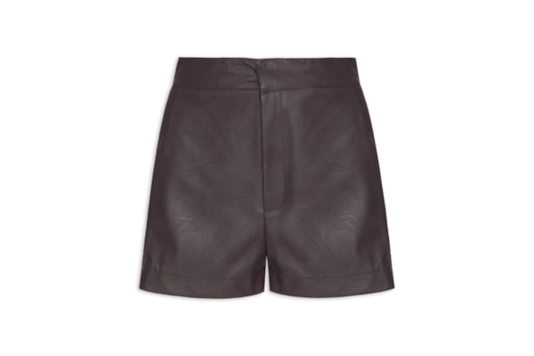 Short Feminino com Trançado nas Laterais - Marrom