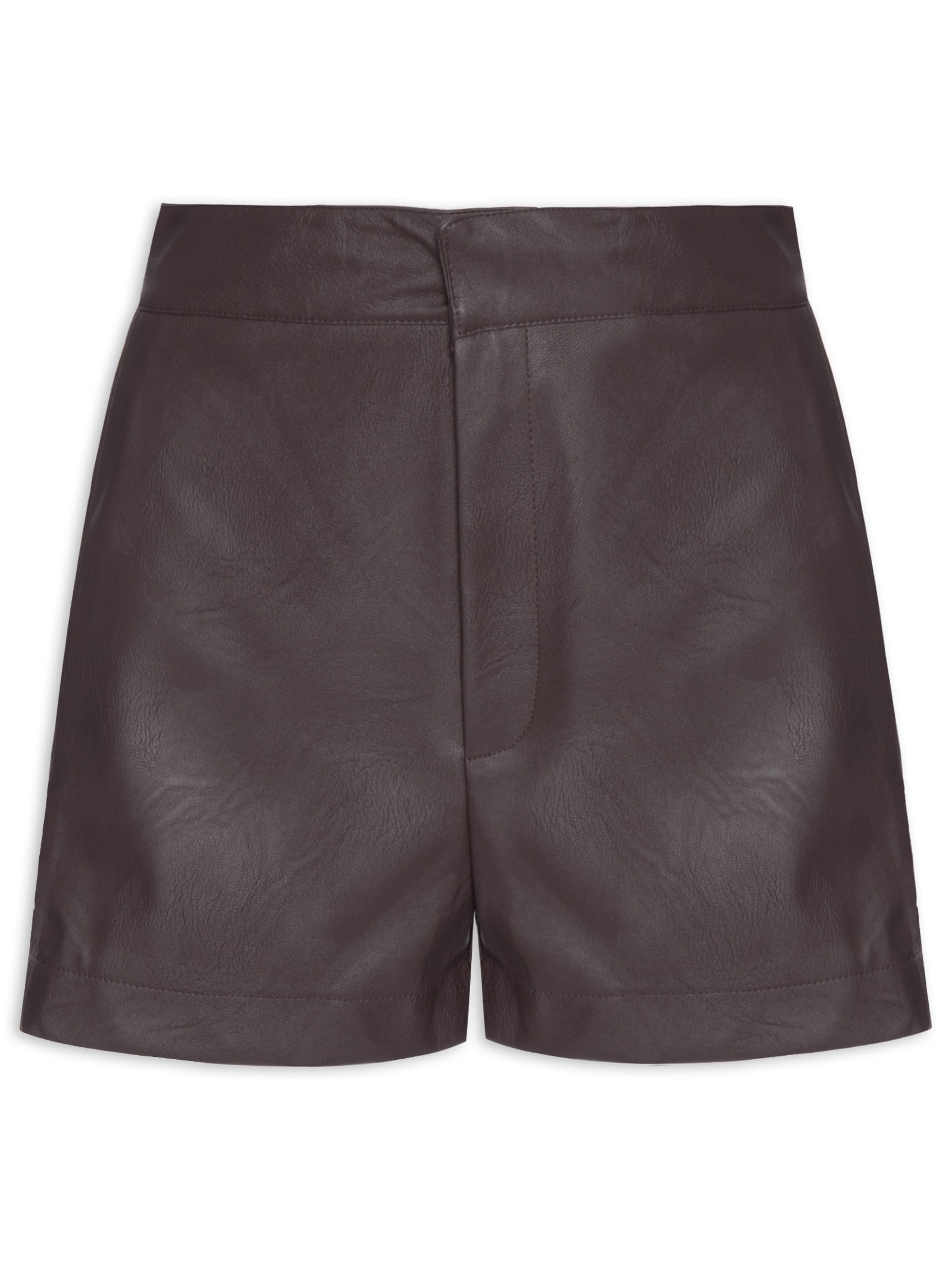 Short Feminino com Trançado nas Laterais Marrom Market 33