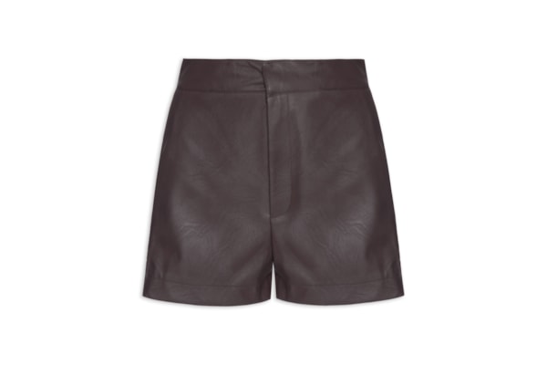 Short Feminino com Trançado nas Laterais - Marrom