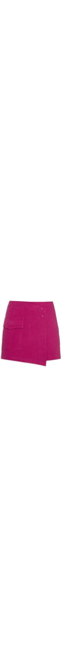 Short Feminino Cós Deslocado E Bolso Cargo - Rosa