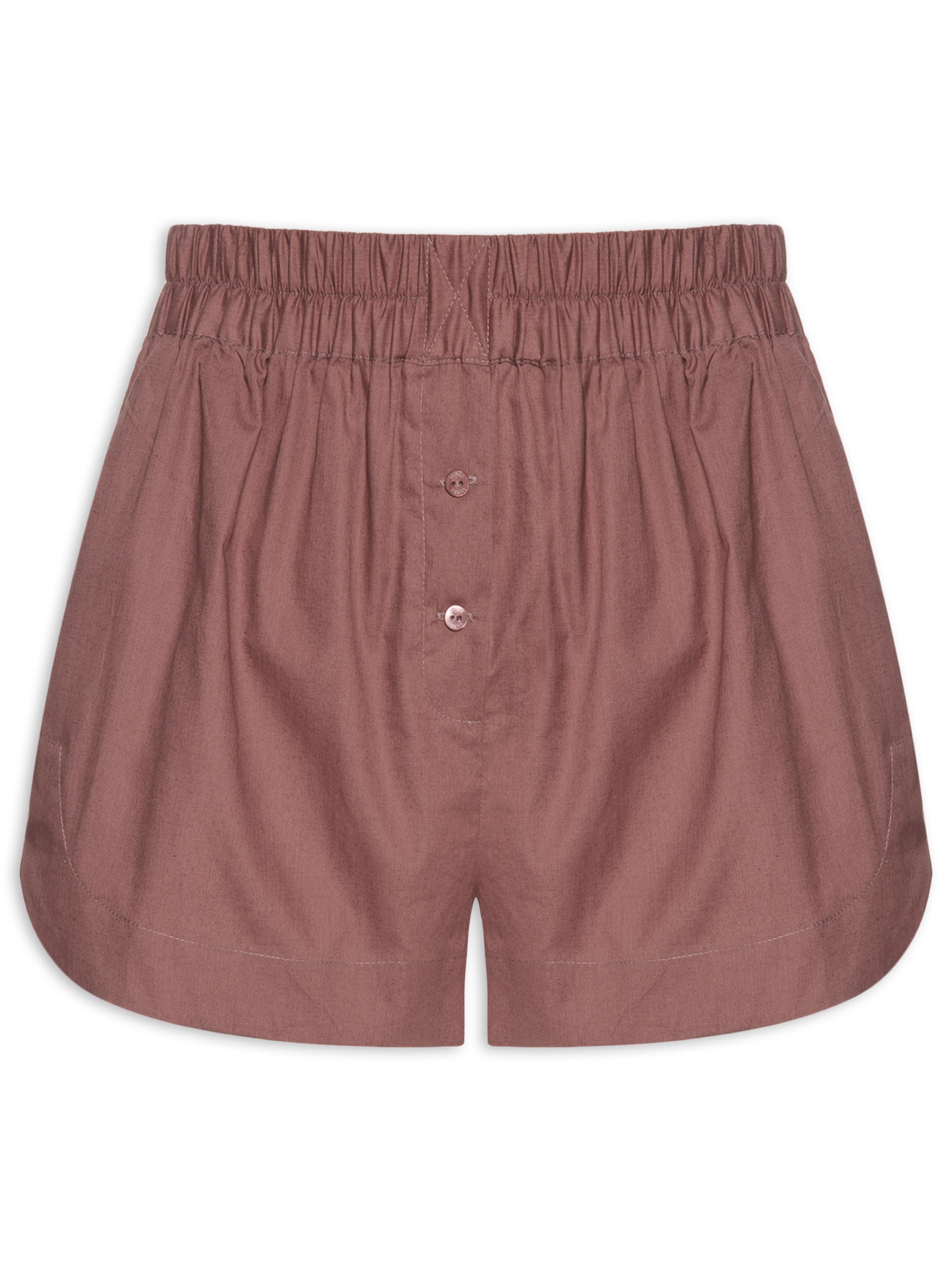 Short Feminino Cós Elástico Marrom Animale